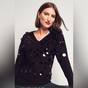 Chico’s - Mixed sequin pullover sweater (new with tags)